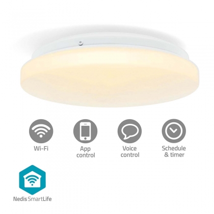 SmartLife Plafondlamp | Wi-Fi | RGB / Warm tot Koel Wit | Rond | Diameter: 260 mm | 1820 lm | 2700 - 6500 K | IP44 | Energieklasse: F | Android™ / IOS