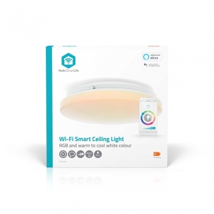 SmartLife Plafondlamp | Wi-Fi | RGB / Warm tot Koel Wit | Rond | Diameter: 260 mm | 1820 lm | 2700 - 6500 K | IP44 | Energieklasse: F | Android™ / IOS