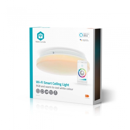 SmartLife Plafondlamp | Wi-Fi | RGB / Warm tot Koel Wit | Rond | Diameter: 260 mm | 1820 lm | 2700 - 6500 K | IP44 | Energieklasse: F | Android™ / IOS