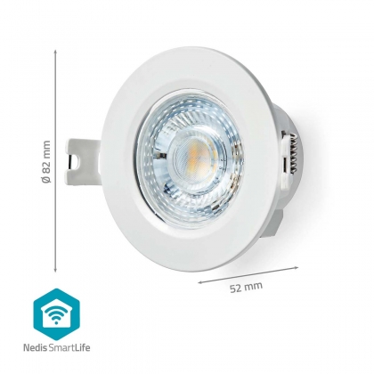 SmartLife Plafondlamp | Wi-Fi | Warm tot Koel Wit | Rond | Diameter: 52 mm | 360 lm | 2700 - 6500 K | IP20 | Energieklasse: F | Android™ / IOS