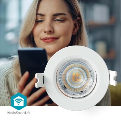 SmartLife Plafondlamp | Wi-Fi | Warm tot Koel Wit | Rond | Diameter: 52 mm | 360 lm | 2700 - 6500 K | IP20 | Energieklasse: F | Android™ / IOS