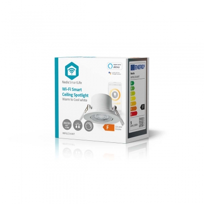 SmartLife Plafondlamp | Wi-Fi | Warm tot Koel Wit | Rond | Diameter: 52 mm | 360 lm | 2700 - 6500 K | IP20 | Energieklasse: F | Android™ / IOS