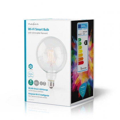 SmartLife LED Filamentlamp | Wi-Fi | E27 | 500 lm | 5 W | Warm Wit | 2700 K | Glas | Android™ / IOS | G125 | 1 Stuks