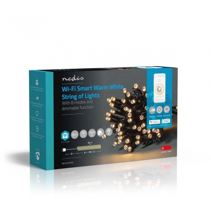 SmartLife-kerstverlichting | Koord | Wi-Fi | Warm Wit | 50 LED's | 5.00 m | Android™ / IOS