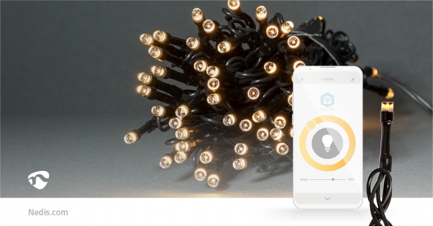 SmartLife-kerstverlichting | Koord | Wi-Fi | Warm Wit | 50 LED's | 5.00 m | Android™ / IOS