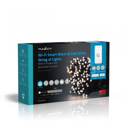 SmartLife-kerstverlichting | Koord | Wi-Fi | Warm tot Koel Wit | 100 LED's | 10.0 m | Android™ / IOS