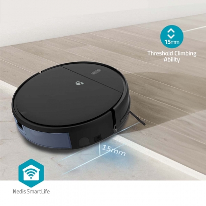 SmartLife Robotstofzuiger | Willekeurig | Wi-Fi | Capaciteit opvangreservoir: 0.2 l | Automatisch opladen | Maximale gebruiksduur: 1.8 uur | Zwart | Android™ / IOS