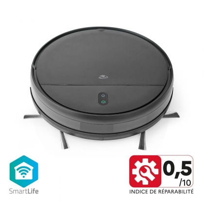 SmartLife Robotstofzuiger | Willekeurig | Wi-Fi | Capaciteit opvangreservoir: 0.2 l | Automatisch opladen | Maximale gebruiksduur: 1.8 uur | Zwart | Android™ / IOS