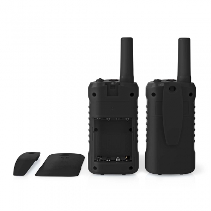 Walkie talkie Set | 2 Handsets | Tot 6 km | Frequentiekanalen: 8 | PTT / VOX | tot 3 uur | Koptelefoonoutput | 2 Headsets | Zwart