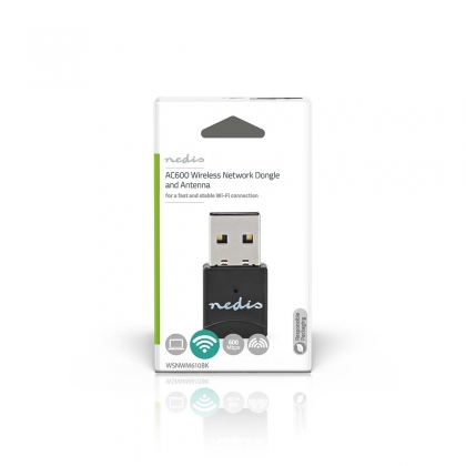 Netwerk-Dongel | Wi-Fi | AC600 | 2.4/5 GHz (Dual Band) | USB2.0 | Wi-Fi-snelheid totaal: 600 Mbps | Windows 10 / Windows 11 / Windows 8