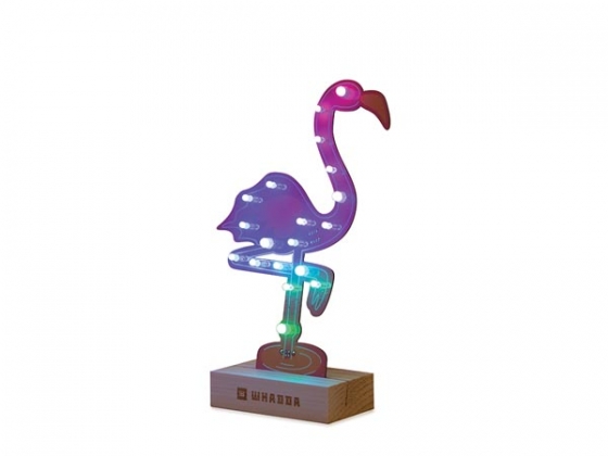 XL flamingo soldeerset, promoset met gratis soldeerbout en soldeertin, educatief en creatief doe-het-zelf elektronicaproject - VS-versie