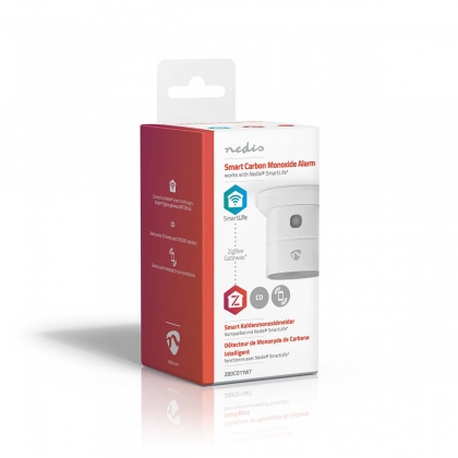 SmartLife CO Detector | Zigbee 3.0 | Batterij Gevoed | Levenscyclus sensor: 10 Jaar | EN 50291 | Android™ / IOS | Met testknop | 85 dB | Wit