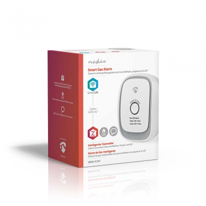 SmartLife Gasdetector | Zigbee 3.0 | Netvoeding | Levenscyclus sensor: 5 Jaar | EN 50194-1:2009 | Android™ / IOS | Met testknop | 75 dB | Wit