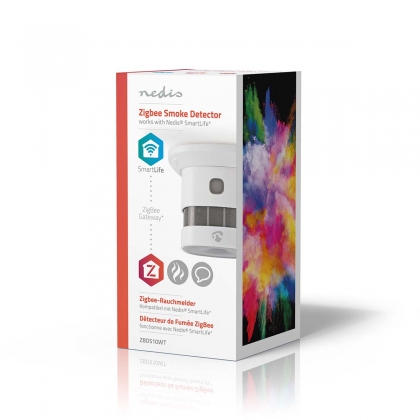 SmartLife Rookmelder | Zigbee 3.0 | Batterij Gevoed | Levenscyclus sensor: 10 Jaar | EN 14604 | Max. batterijduur: 60 Maanden | 85 dB | Wit | 1 Stuks