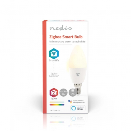 SmartLife Multicolour Lamp | Zigbee 3.0 | E14 | 470 lm | 4.9 W | RGB / Warm tot Koel Wit | 2200 - 6500 K | Android™ / IOS | Kaars | 1 Stuks