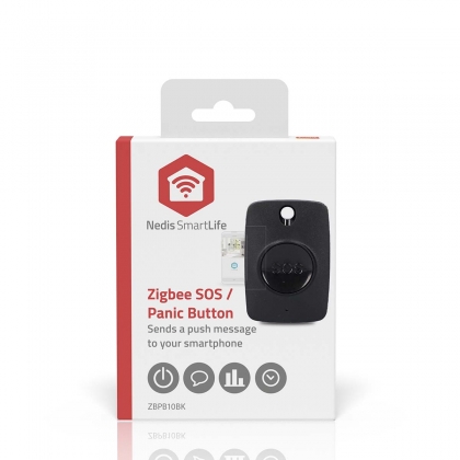 Smart Home Paniekknop | Zigbee 3.0 | Batterijtype: CR2450 | Zwart