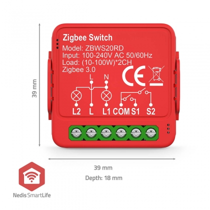 SmartLife Modules | Zigbee 3.0 | 2x100 W | Kroonsteen | App beschikbaar voor: Android™ / IOS