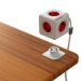 PowerCube Extended, stekkerdoos, 5 sockets, 3m, wit/rood