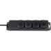 Stopcontactverdeler IP44 4-voudig zwart 2.00 m H07RN-F 3G1,5 TYPE E