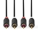 Stereo-Audiokabel | 2x RCA Male | 2x RCA Male | Verguld | 0.50 m | Rond | Antraciet | Doos