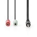 Stereo-Audiokabel | 3,5 mm Male | 2x 3,5 mm Female | Vernikkeld | 0.20 m | Rond | Antraciet | Doos