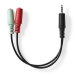 Stereo-Audiokabel | 3,5 mm Male | 2x 3,5 mm Female | Vernikkeld | 0.20 m | Rond | Antraciet | Doos