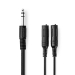 Stereo-Audiokabel | 6,35 mm Male | 2x 6,35 mm Female | Vernikkeld | 0.20 m | Rond | Doos