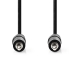 Stereo-Audiokabel | 3,5 mm Male | 3,5 mm Male | Vernikkeld | 0.50 m | Rond | Zwart | Label