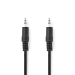 Stereo-Audiokabel | 3,5 mm Male | 3,5 mm Male | Vernikkeld | 10.0 m | Rond | Zwart | Label