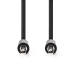 Stereo-Audiokabel | 3,5 mm Male | 3,5 mm Male | Vernikkeld | 1.00 m | Rond | Zwart | Label