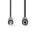 Stereo-Audiokabel | 3,5 mm Male | 3,5 mm Female | Vernikkeld | 1.00 m | Rond | Zwart | Label