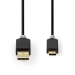 USB-Kabel | USB 2.0 | USB-A Male | USB-C™ Male | 60 W | 480 Mbps | Verguld | 2.00 m | Rond | PVC | Antraciet | Doos