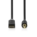 USB-C™ Adapter | USB 2.0 | USB-C™ Male | 3,5 mm Male | 1.00 m | Rond | Verguld | PVC | Zwart | Doos