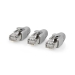 RJ45-Connector | RJ45 Pass Through | Stevig/Gesnoerd FTP CAT6 | Recht | Verguld | 10 Stuks | PVC | Grijs / Wit / Zwart | Doos