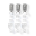 RJ45-Connector | RJ45 Pass Through | Stevig/Gesnoerd FTP CAT7 | Recht | Verguld | 10 Stuks | PVC | Grijs / Wit / Zwart | Doos