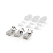 RJ45-Connector | RJ45 Pass Through | Stevig/Gesnoerd FTP CAT7 | Recht | Verguld | 10 Stuks | PVC | Grijs / Wit / Zwart | Doos