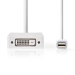 Mini DisplayPort-Kabel | DisplayPort 1.2 | Mini-DisplayPort Male | DVI-D 24+1-Pins Female / HDMI™ Input / VGA Female 15p | 21.6 Gbps | Vernikkeld | 0.20 m | Rond | PVC | Wit | Blister