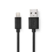 Lightning Kabel | USB 2.0 | Apple Lightning 8-Pins | USB-A Male | 480 Mbps | Vernikkeld | 2.00 m | Rond | PVC | Zwart | Doos