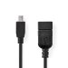 USB-Adapter | USB 2.0 | Mini 5-Pin Male | USB-A Female | 480 Mbps | OTG | 0.20 m | Rond | Vernikkeld | Zwart | Doos