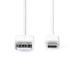 USB-Kabel | USB 2.0 | USB-A Male | USB-C™ Male | 60 W | 480 Mbps | Vernikkeld | 1.00 m | Rond | PVC | Wit | Doos