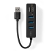 USB-Hub | USB-A Male | 3x USB A Female | 5-Poorts poort(en) | USB 3.2 Gen 1 | USB Gevoed | 5 Gbps | SD & MicroSD