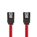 SATA Kabel | 1.5 Gbps | SATA 7-Pins Female | SATA 7-Pins Female | Vernikkeld | 0.50 m | Plat | PVC | Rood | Doos