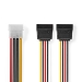 Interne Voedingskabel | Molex Male | 2x SATA 15-Pins Female | Verguld | 0.15 m | Rond | PVC | Multicolour | Doos