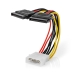 Interne Voedingskabel | Molex Male | 2x SATA 15-Pins Female | Verguld | 0.15 m | Rond | PVC | Multicolour | Doos