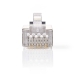 RJ45-Connector | Male | Stranded STP CAT6 | Recht | Verguld | 10 Stuks | PVC | Transparant | Doos