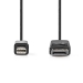 Mini DisplayPort-Kabel | DisplayPort 1.2 | Mini-DisplayPort Male | DisplayPort Male | 21.6 Gbps | Vernikkeld | 2.00 m | Rond | PVC | Zwart | Label