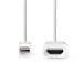 Mini DisplayPort-Kabel | DisplayPort 1.2 | Mini-DisplayPort Male | HDMI™ Connector | 21.6 Gbps | Vernikkeld | 2.00 m | Rond | PVC | Wit | Label