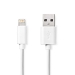 Lightning Kabel | USB 2.0 | Apple Lightning 8-Pins | USB-A Male | 480 Mbps | Vernikkeld | 1.00 m | Rond | PVC | Wit | Label