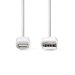 Lightning Kabel | USB 2.0 | Apple Lightning 8-Pins | USB-A Male | 480 Mbps | Vernikkeld | 3.00 m | Rond | PVC | Wit | Label