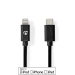 Lightning Kabel | USB 2.0 | Apple Lightning 8-Pins | USB-C™ Male | 480 Mbps | Vernikkeld | 1.00 m | Rond | PVC | Zwart | Label